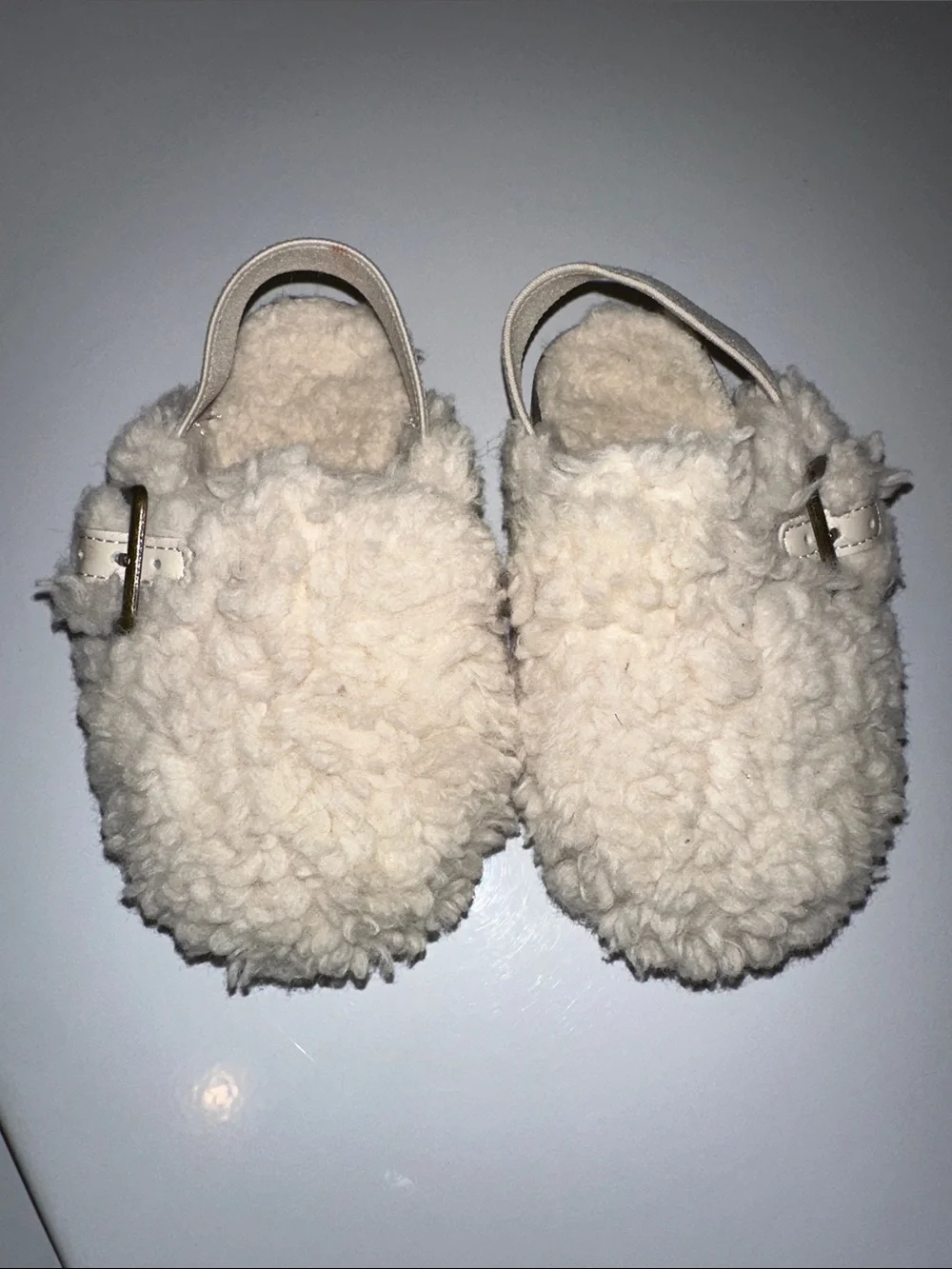 Cozy Sherpa Slingback Clogs in Cream
